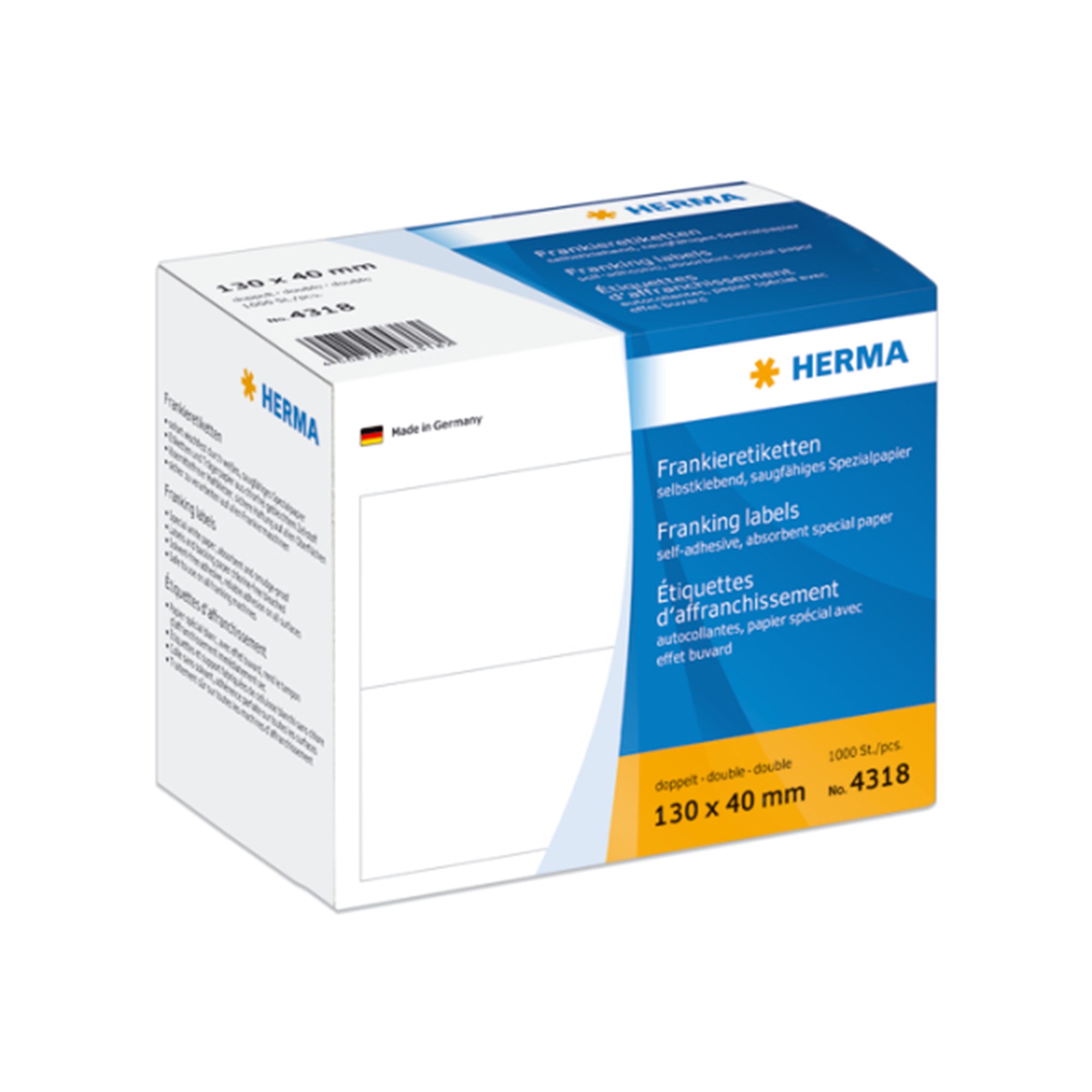 Herma Etiket Frankering Dobbel 130x40 1000