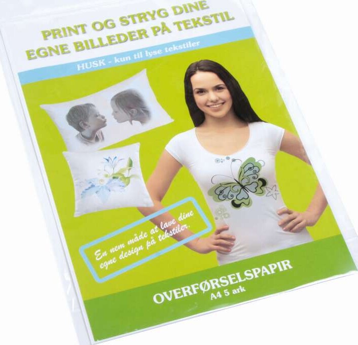 Ink Jet Overførselspapir Ark Stryges Lyse Tekstiler