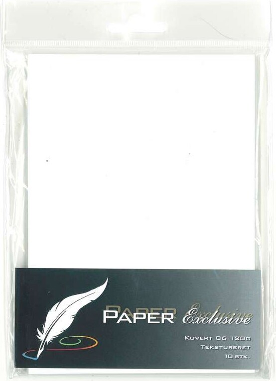Kuvert 120g Hvid Tekstureret 10stk 930 Paper Exclusive