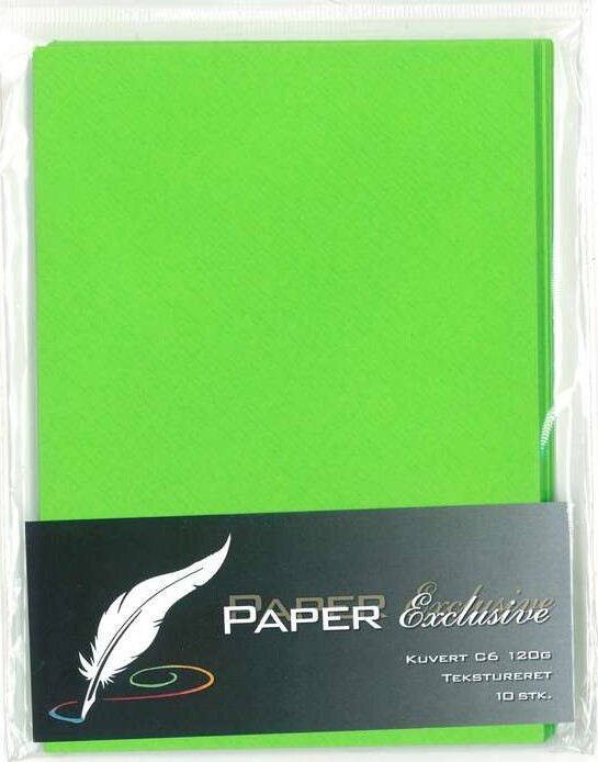 Kuvert 120g Lime Tekstureret 10stk 952 Paper Exclusive