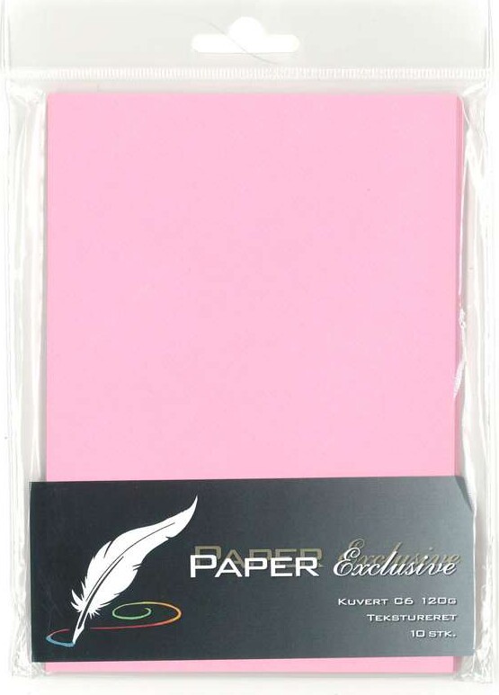 Kuvert 120g Lyserød Tekstureret 10stk 959 Paper Exclusive