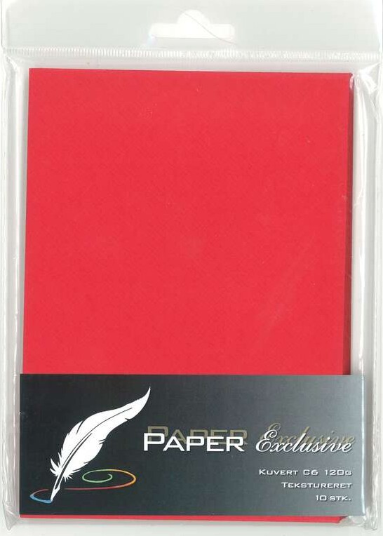 Kuvert 120g Rød Tekstureret 10stk 918 Paper Exclusive