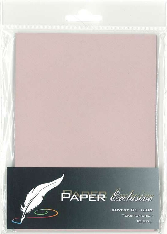 Kuvert 120g Rosa Tekstureret 10stk 922 Paper Exclusive