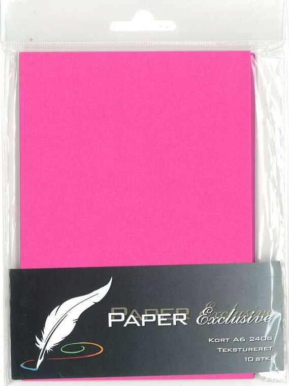 Paper Exclusive Kort 240g Cerise Tekstureret Stk