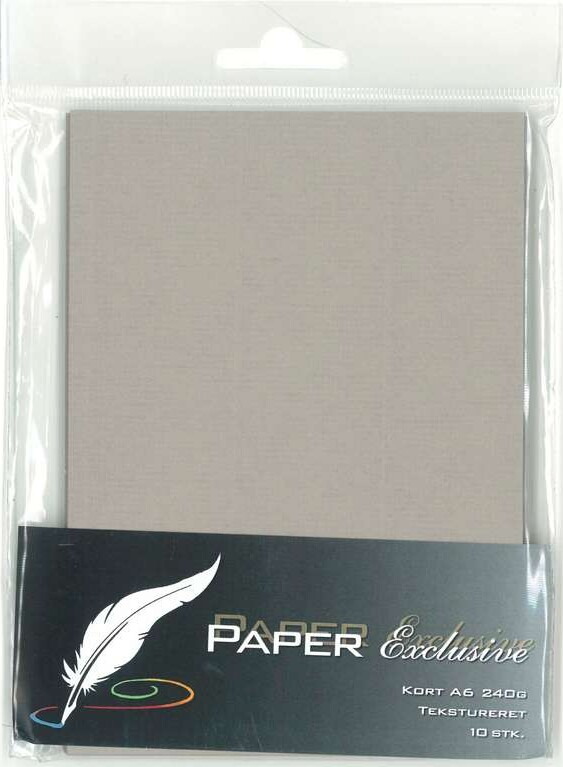 Paper Exclusive Kort 240g Grå Tekstureret 10stk 961 Paper Exclusive