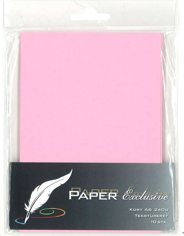 Paper Exclusive Kort 240g Lyserød Tekstureret Stk