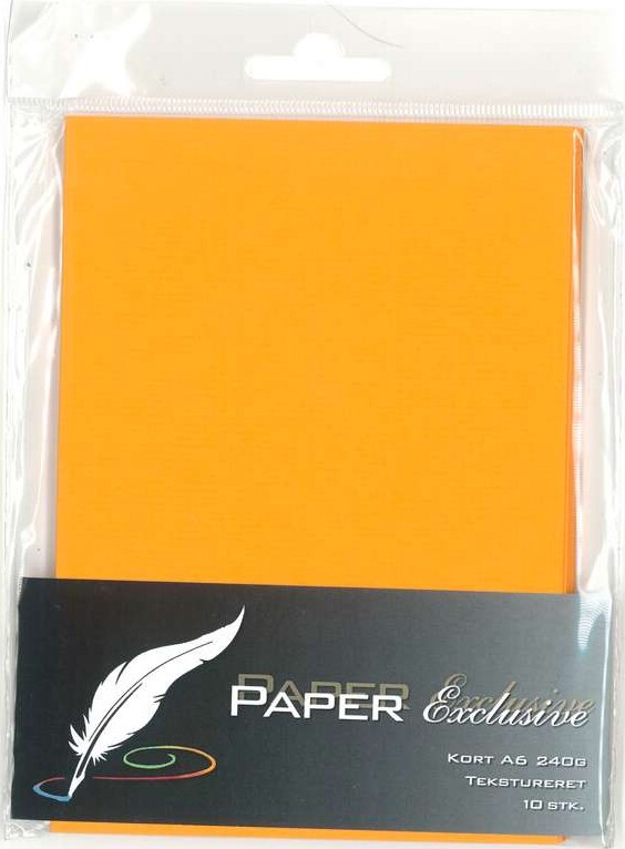 Paper Exclusive Kort 240g Orange Tekstureret Stk