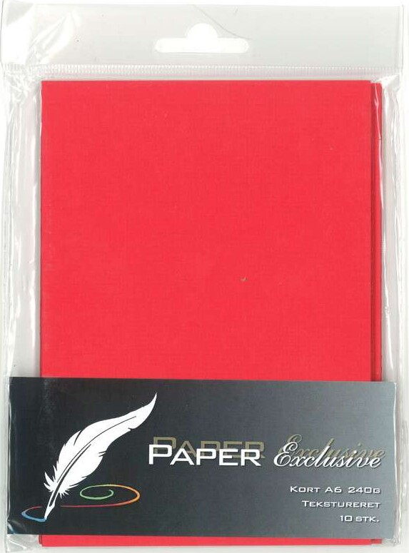 Paper Exclusive Kort 240g Rød Tekstureret 10stk 918 Paper Exclusive