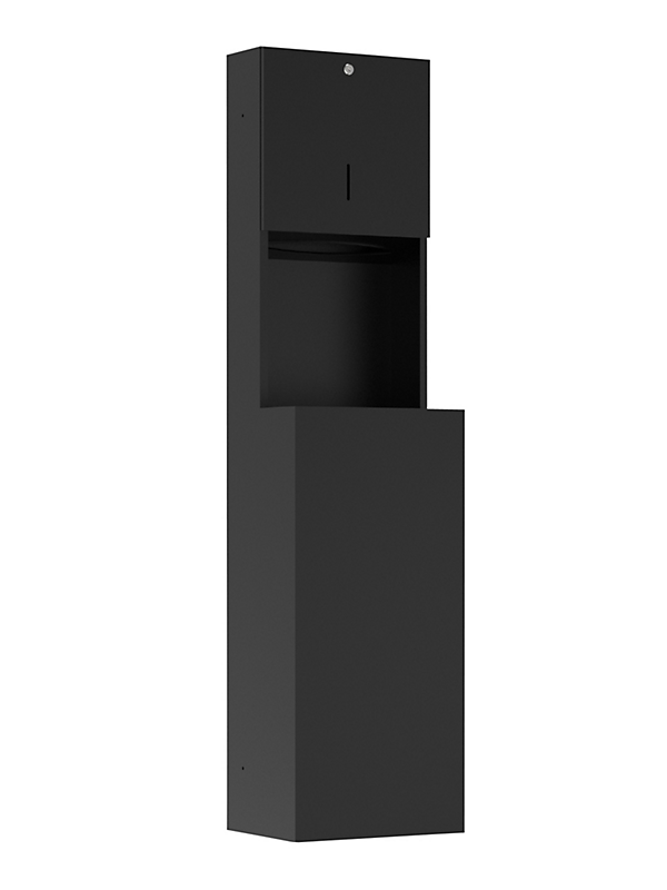 Pressalit Public Premium Indbygningsmodul Papirdispenser Affaldsspand Mat Sort