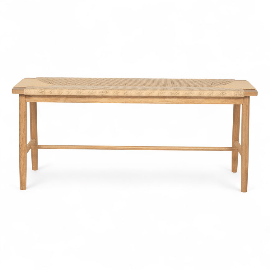 Prime Bænk Natur Olie Papir Flet L110cm D35cm H47cm