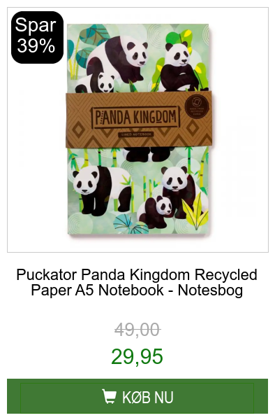 Puckator Panda Kingdom Recycled Paper Notebook Notesbog