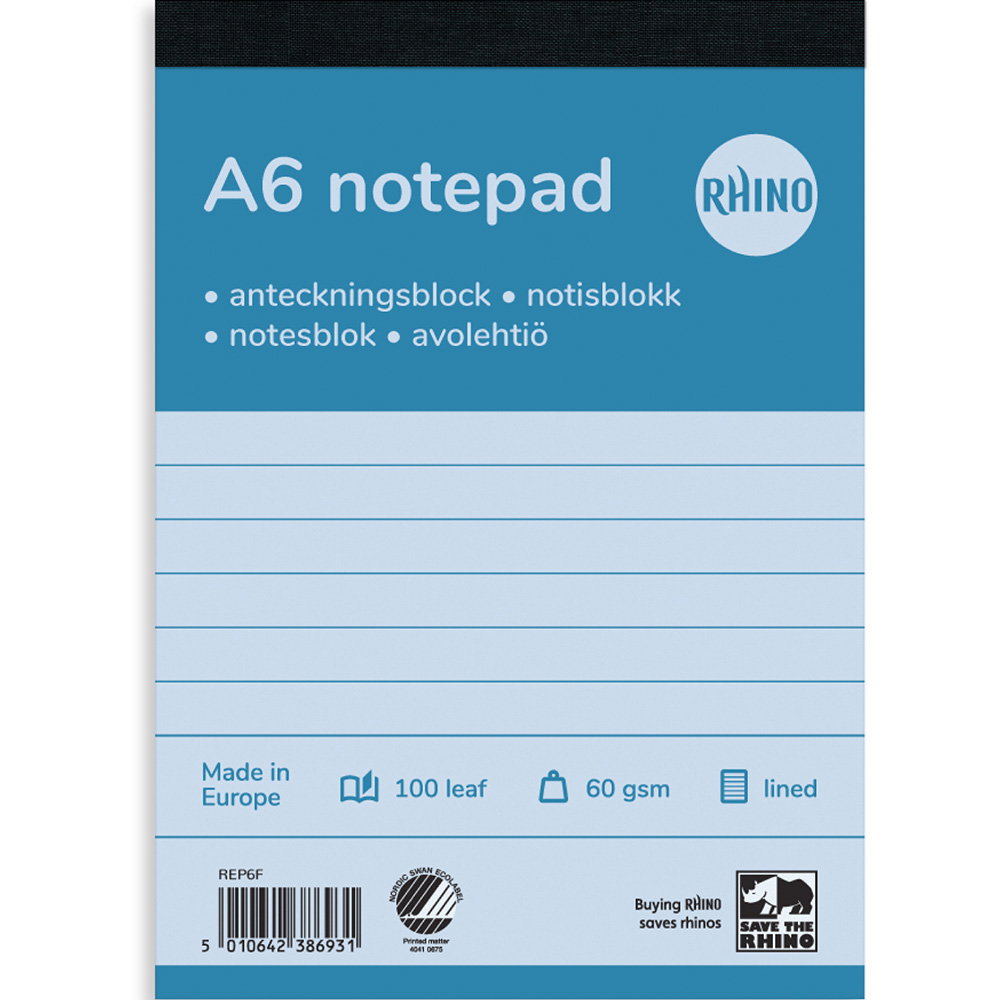 Rhino Telefonblok 60g Linjeret Hvid