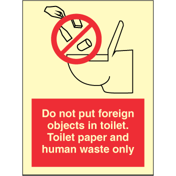 Sign Imo Not Put Foreign Objects Toilet Toilet Paper 102301