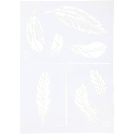 Stencil Fjer Ark 210x297 Stk