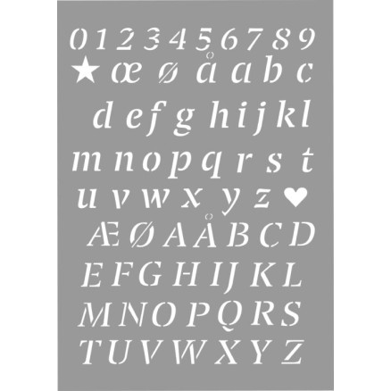Stencils Skabelon Alfabet Tal