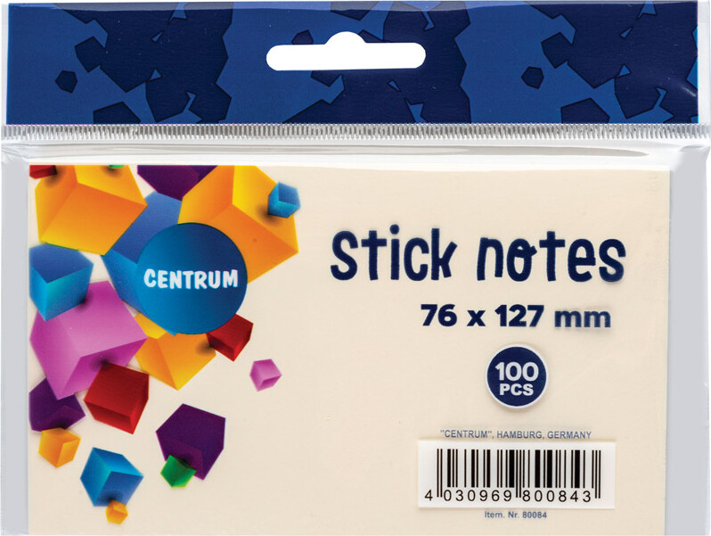 Sticknotes 125 100 Ark Pastelgul Centrum