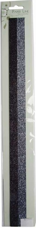 Stjernestrimler Glitter Sort Sølv 15x420mm 8stk Syrefri Paper Line