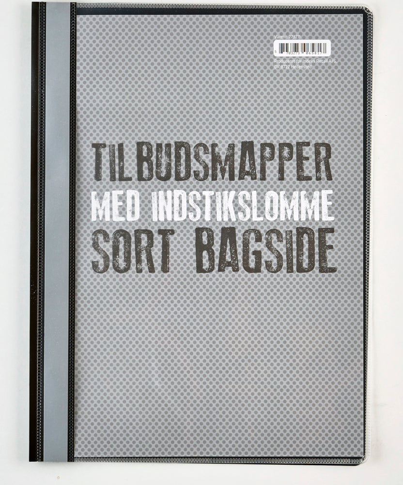 Tilbudsmappe Relief Sort Med Lomme