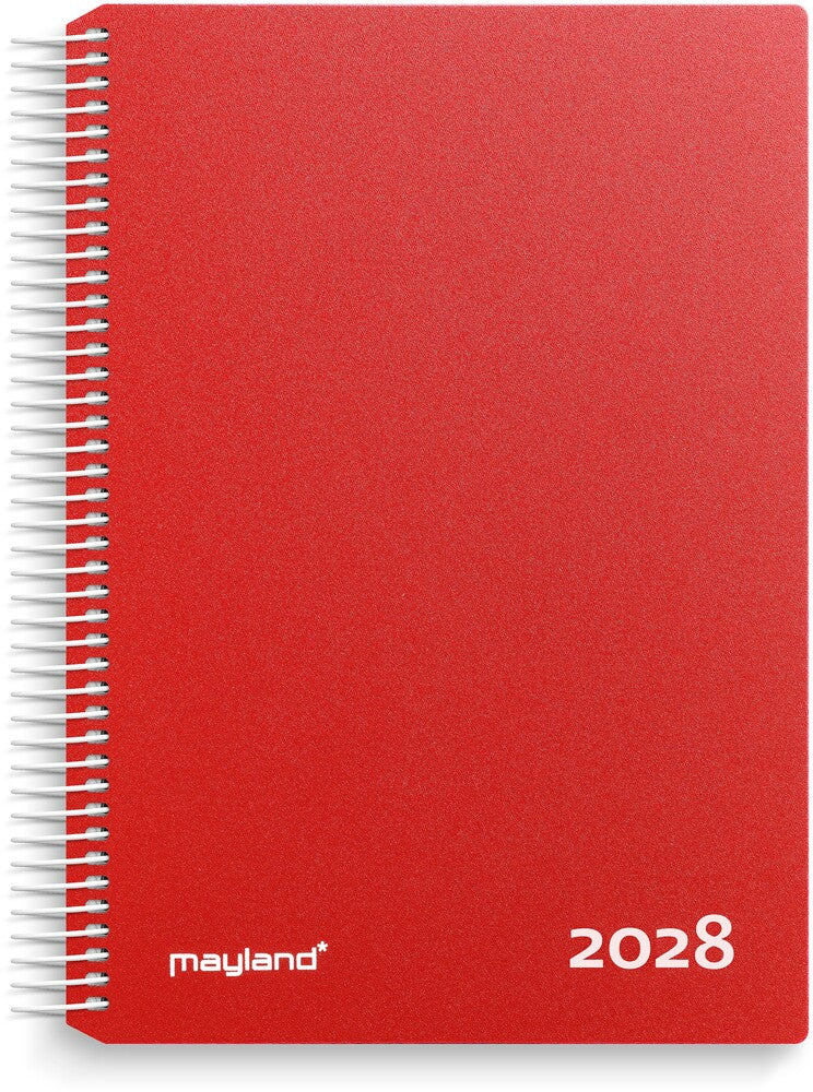 Timekalender 2028 Dag Rød Mayland