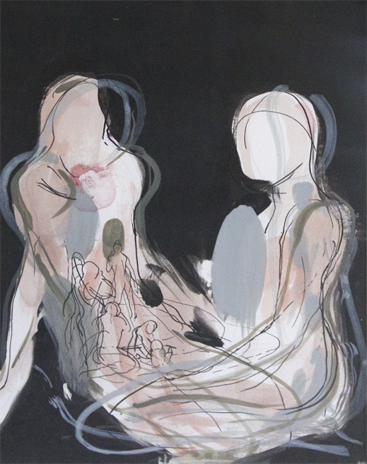 Uden Titel Kunst Papir Annette Wier  Køb Malerier Lavet Annette Wier Unik Lethed