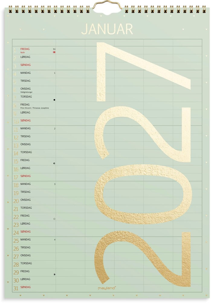 Vægkalender 2027 Color Personer Mayland