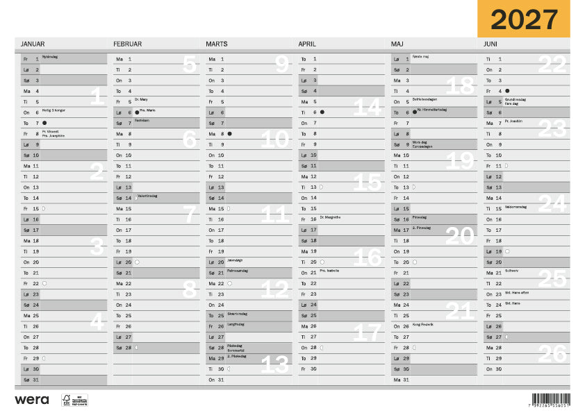 Vægkalender 2027