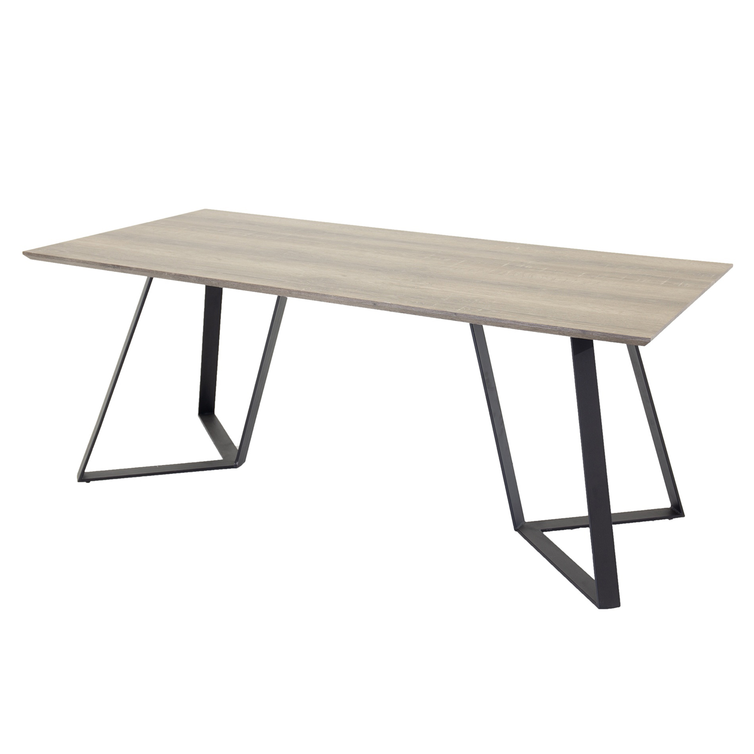 Venture Design Marina Spisebord Grå Papir Mdf Sort Metal 180x90