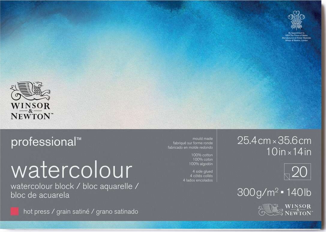 Winsor   Newton Akvarelpapir 25x35 Hot Press Ark