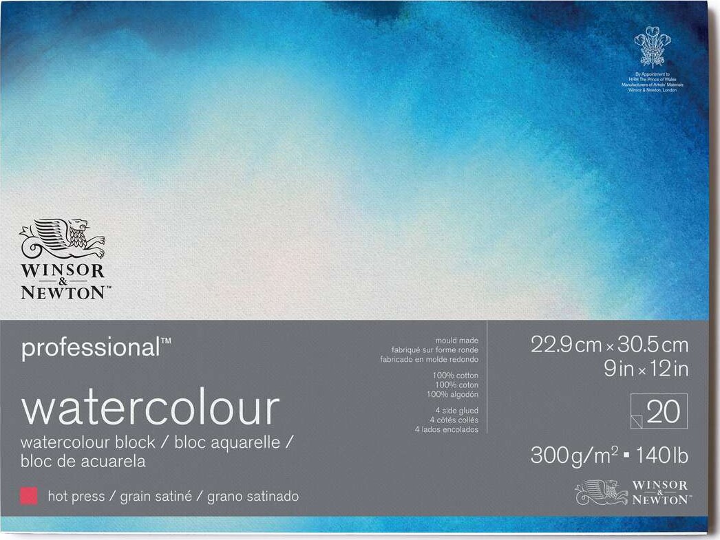 Winsor   Newton Akvarelpapir 22x30 Hot Press Ark