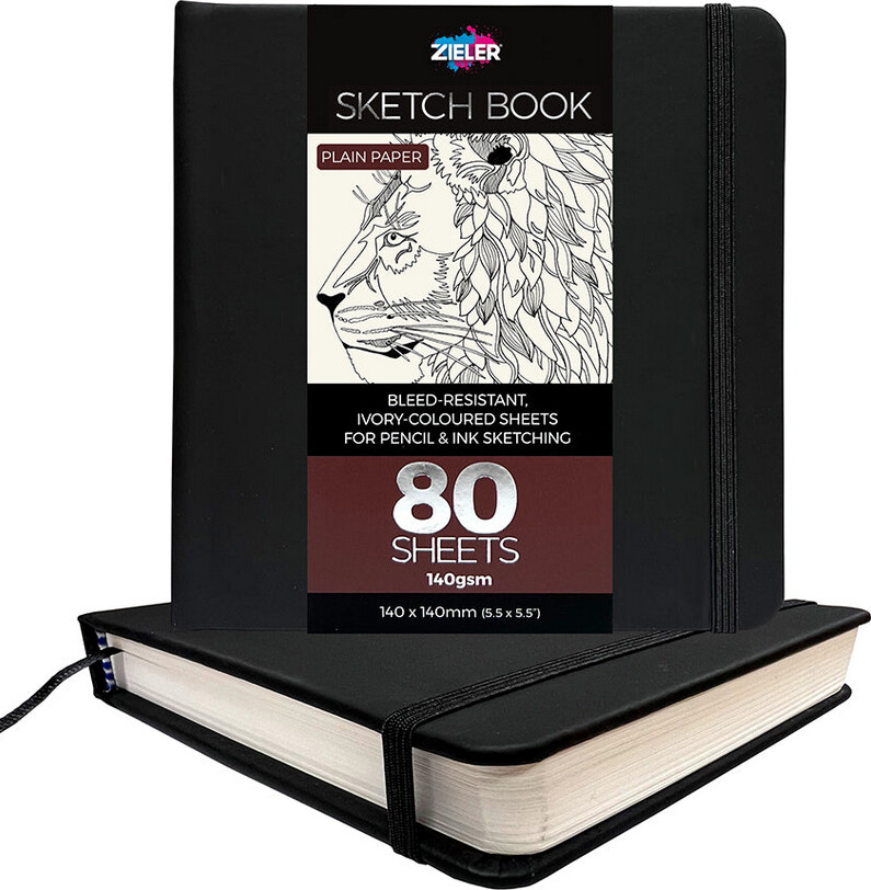 Zieler Sketch Book Skitsebog Sort 140x140 Ark