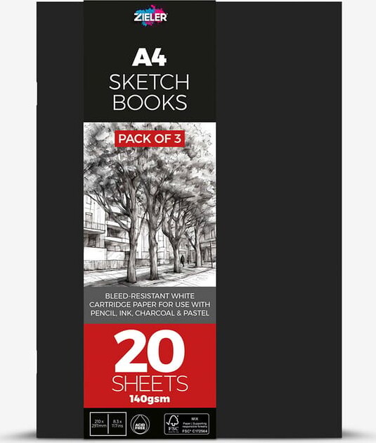 Zieler Skitsebøger Sæt 3x20 Ark